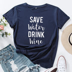 T Shirt imprimer en coton à manches courtes pour femmes