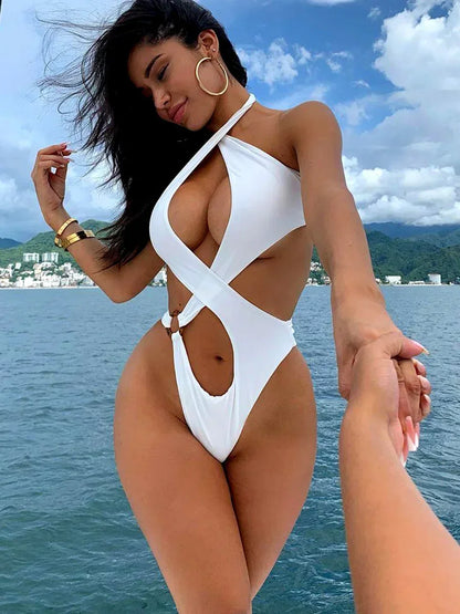 Monokini Femme – Échancré et Liens Croisés