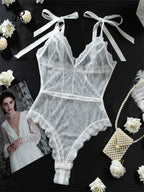Body transparent érotique en dentelle pour femmes