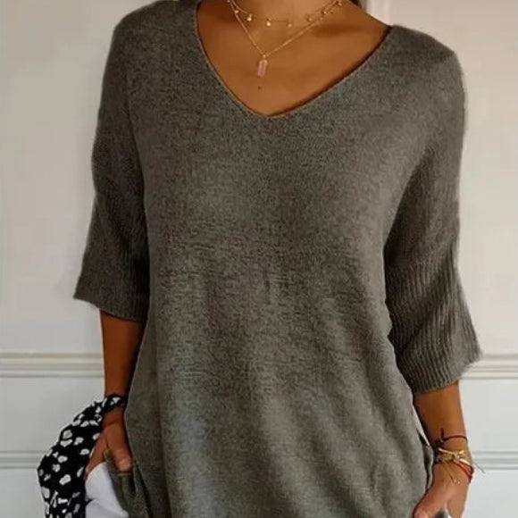 Pull décontracté à col en V pour femmes