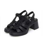 Sandales en cuir talons pour femmes