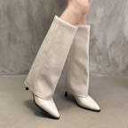 Bottes hautes épaisses pointues pour femmes