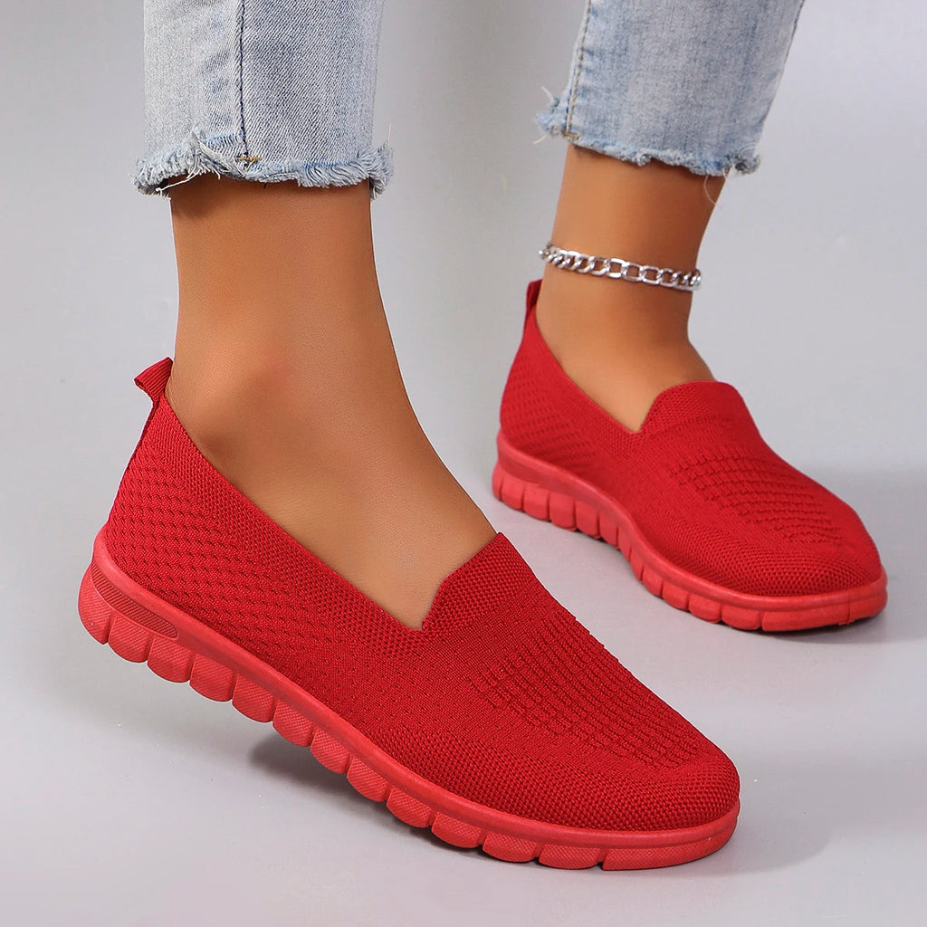 Chaussures plates d'été en maille respirante pour femmes