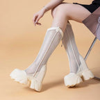 Bottes genou haute à plate-forme pour femmes