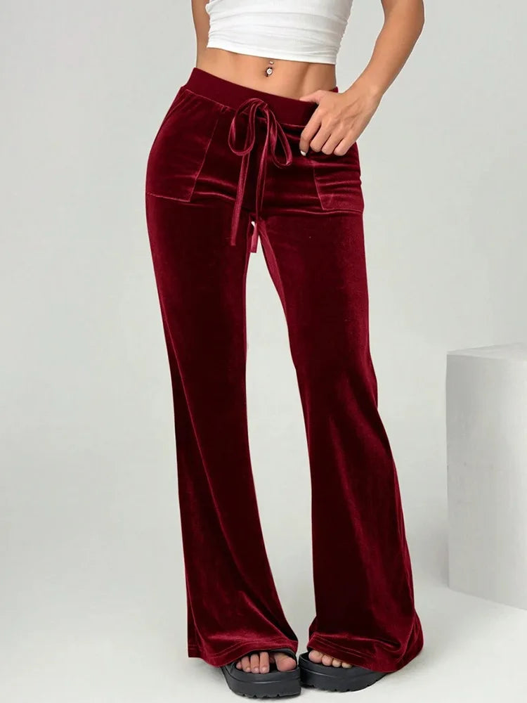 Pantalon évasé taille haute pour femmes