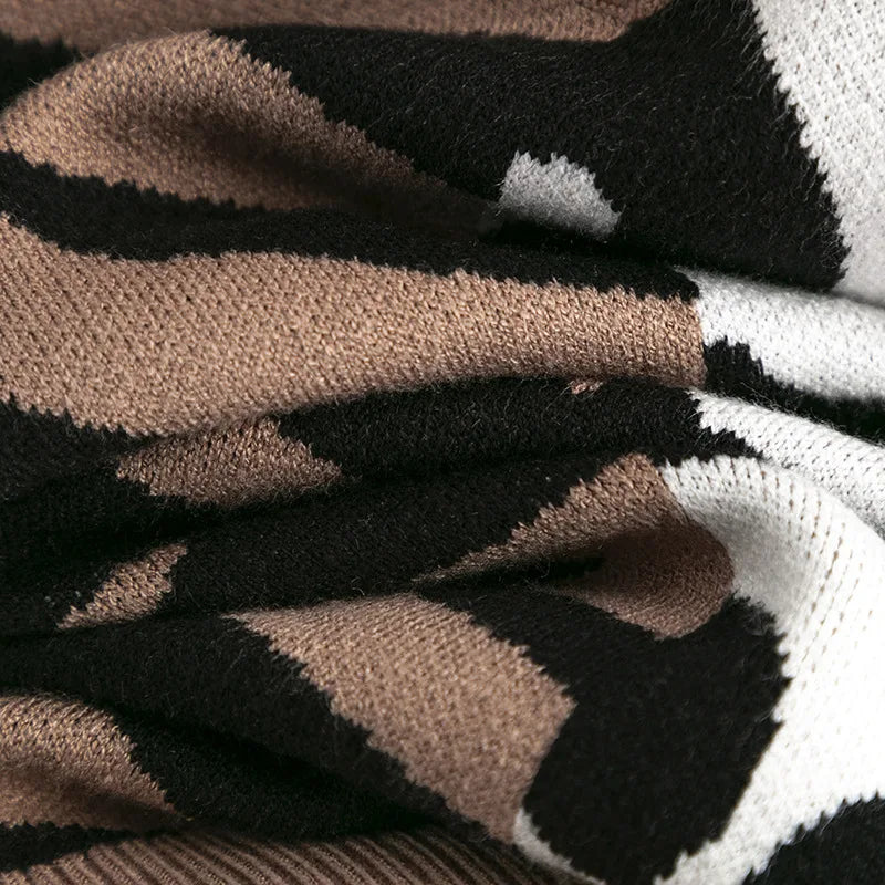 Pulls tricots à motif léopard pour femmes