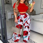 Ensemble deux pièces élégant pantalon long et tailleur léger pour femmes