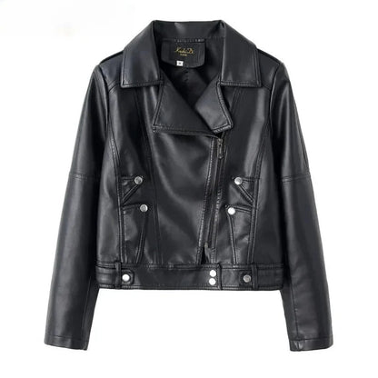Veste courte femme en simili cuir style Y2K streetwear