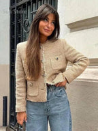 Veste en tweed basique chic pour femmes