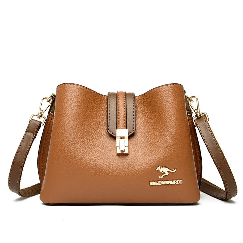 Sac seau en cuir souple pour femmes