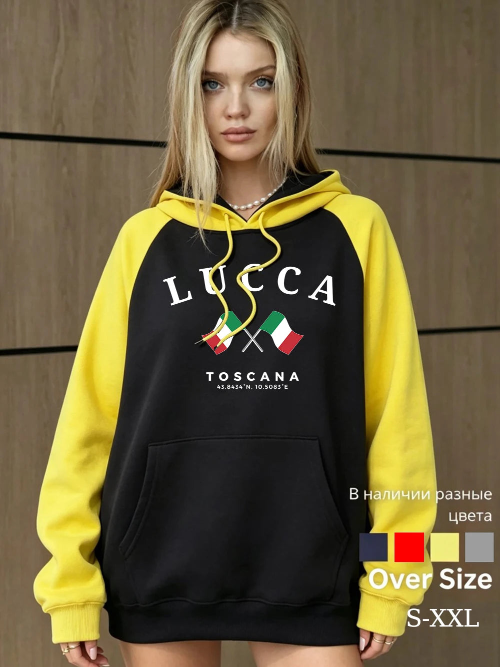 Sweat-shirts à capuche Lucca Toscana Prints Collision pour femmes