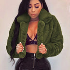 Manteau court en fausse fourrure pour femmes