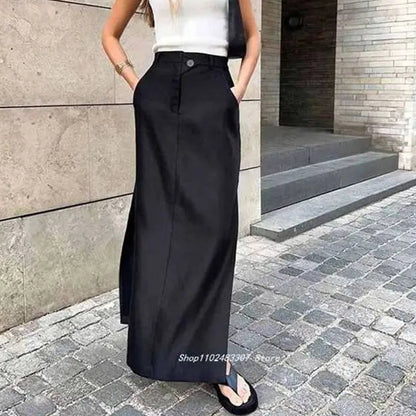 Jupe Longue Noire Femme – Ample et à Poches