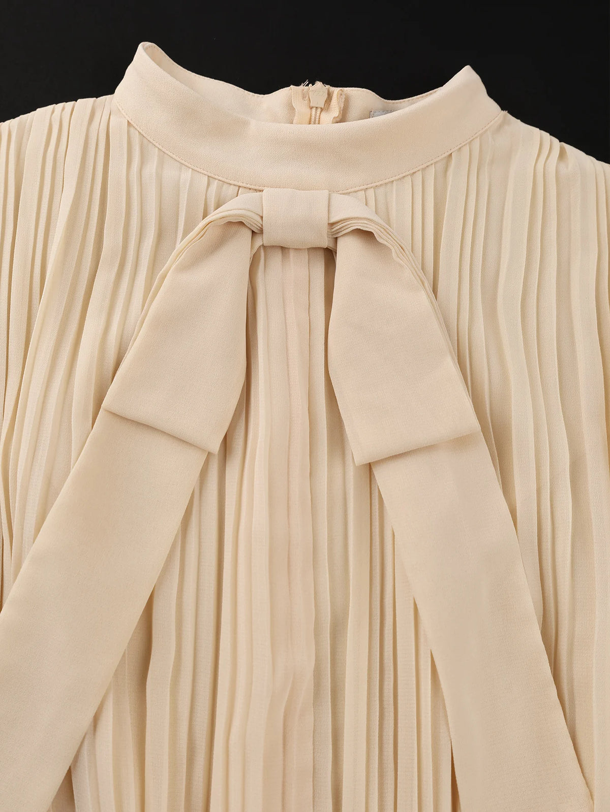 Robe Mousseline Femme – Col à Nœud Élégant