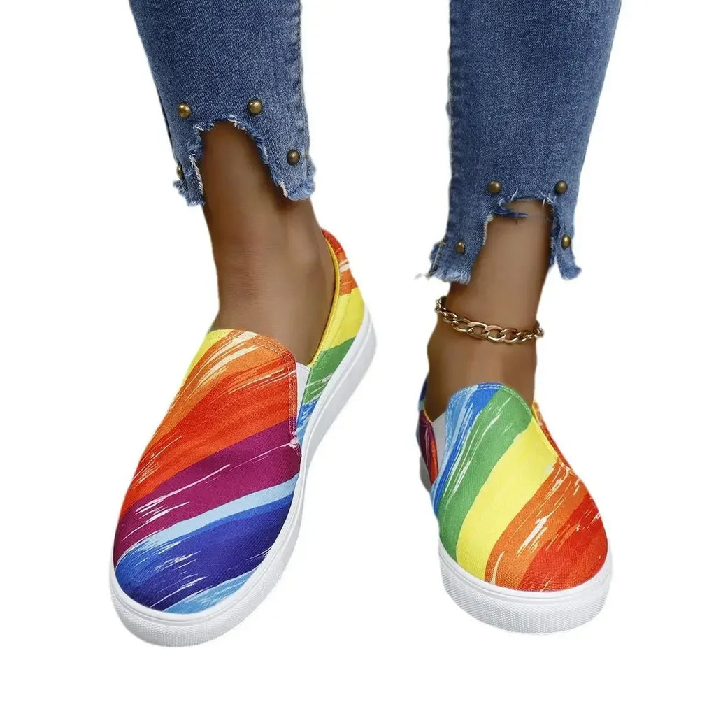Chaussures basses élastiques assorties aux couleurs pour femmes