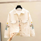 Veste en jean brodée pour femmes