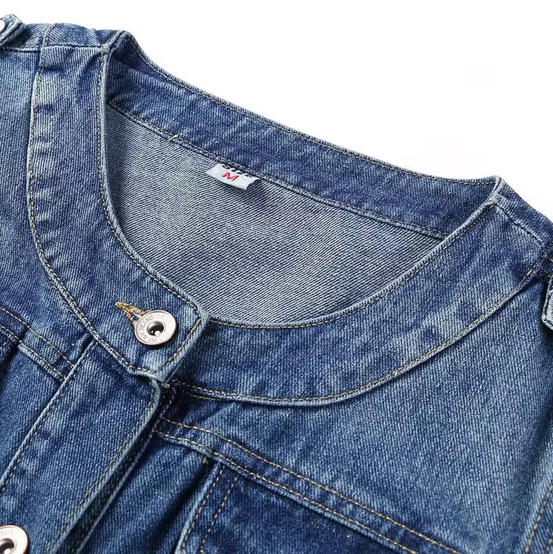 Veste en jean vintage délavé pour femmes