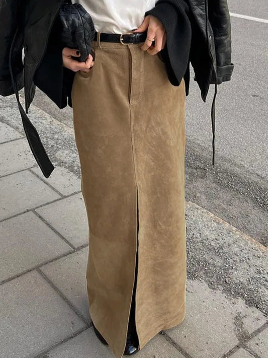 Jupe Droite Rétro Femme – Taille Haute et Poches