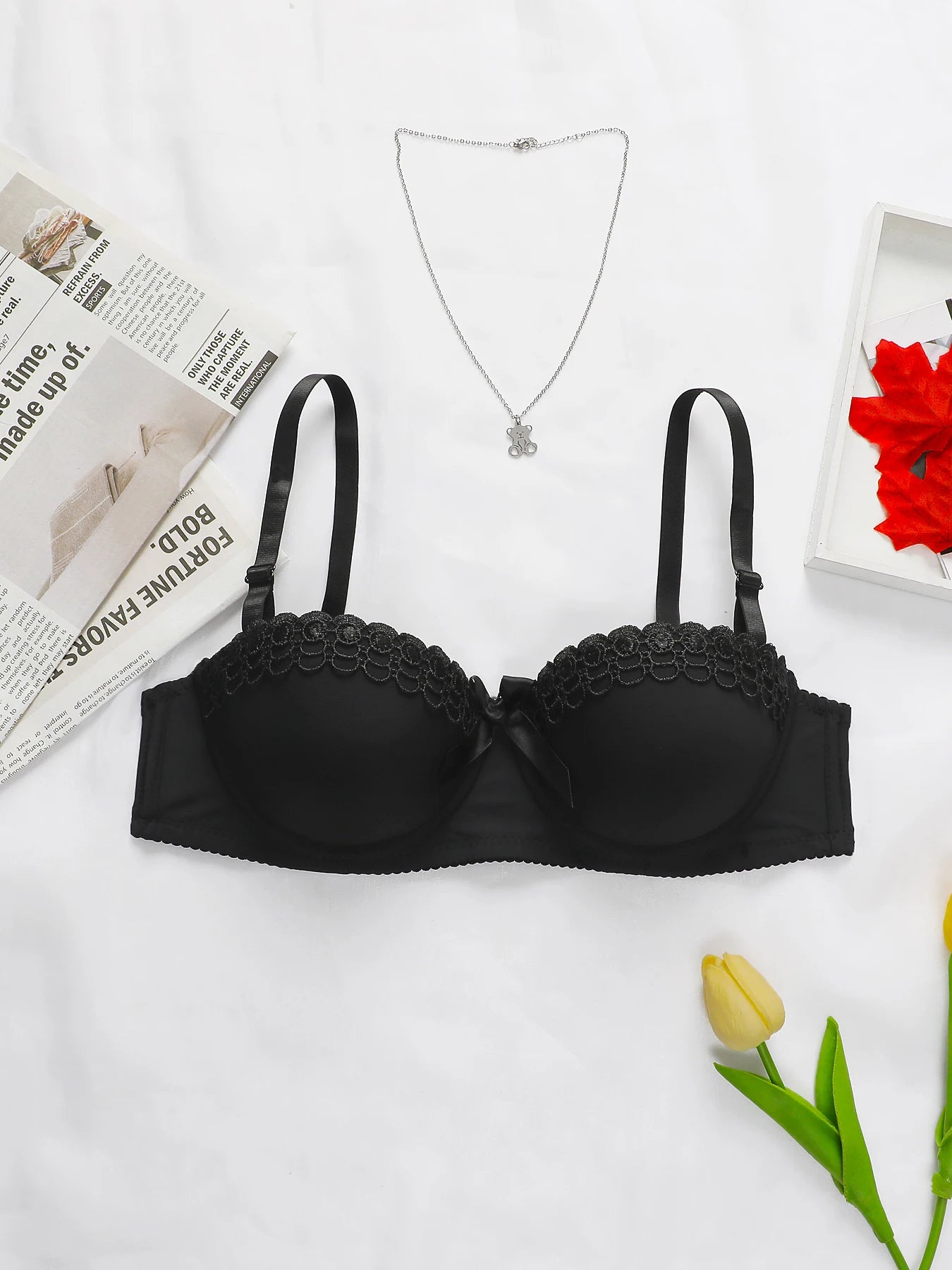 Soutien-gorge à fleurs brodées pour femmes