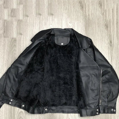 Veste motard femme noire en simili cuir