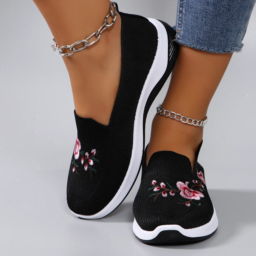 Chaussures plates d'été en maille respirante pour femmes