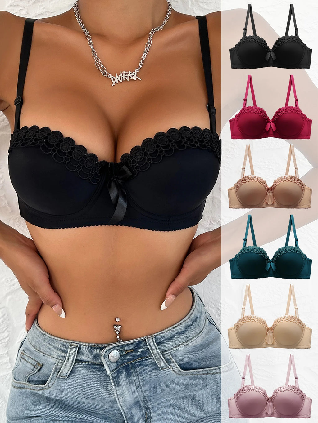 Soutien-gorge à fleurs brodées pour femmes