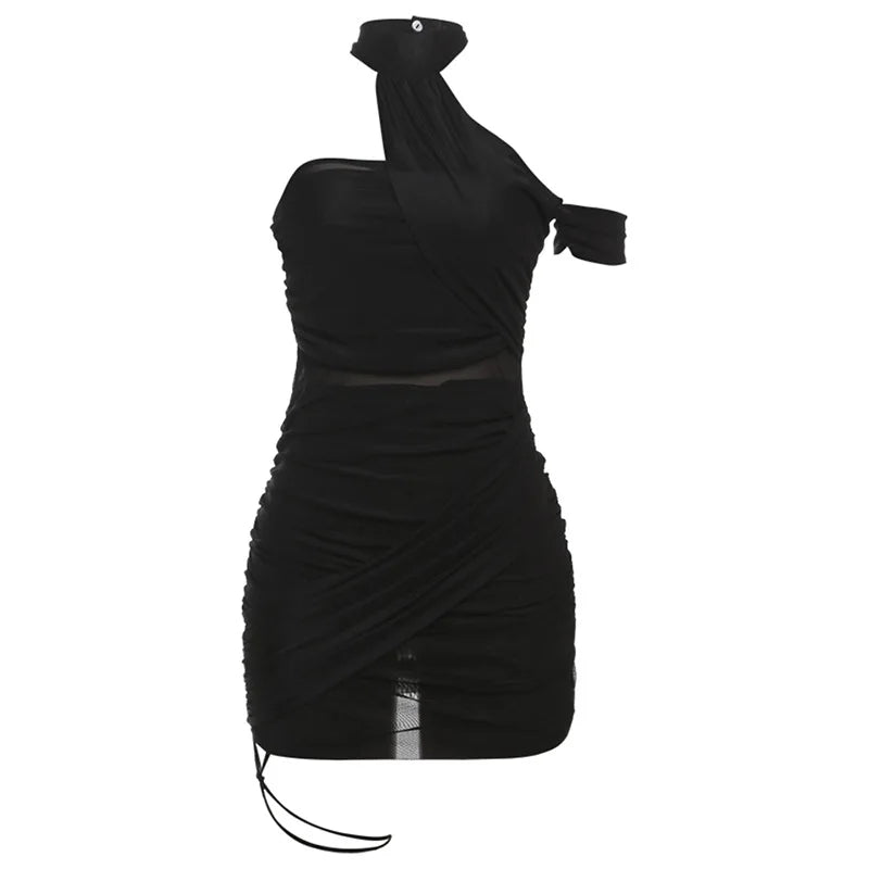 Mini robe en maille plissée femmes