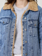 Veste en jean vintage à simple boutonnage pour femmes
