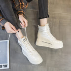 Bottines de neige en cuir de vache véritable pour femme