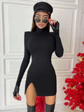 Mini robe moulante à manches longues pour femmes