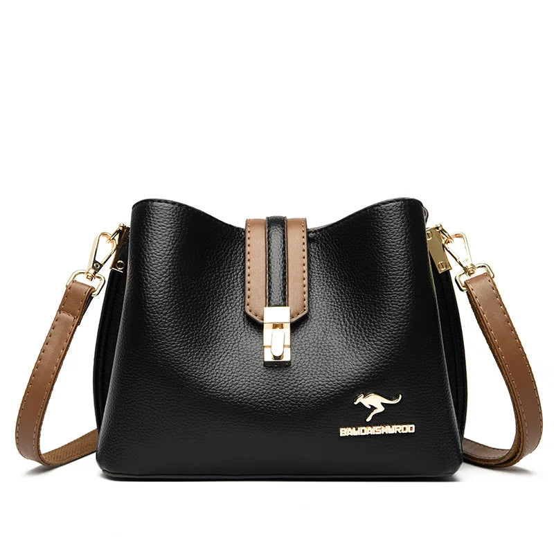 Sac seau en cuir souple pour femmes