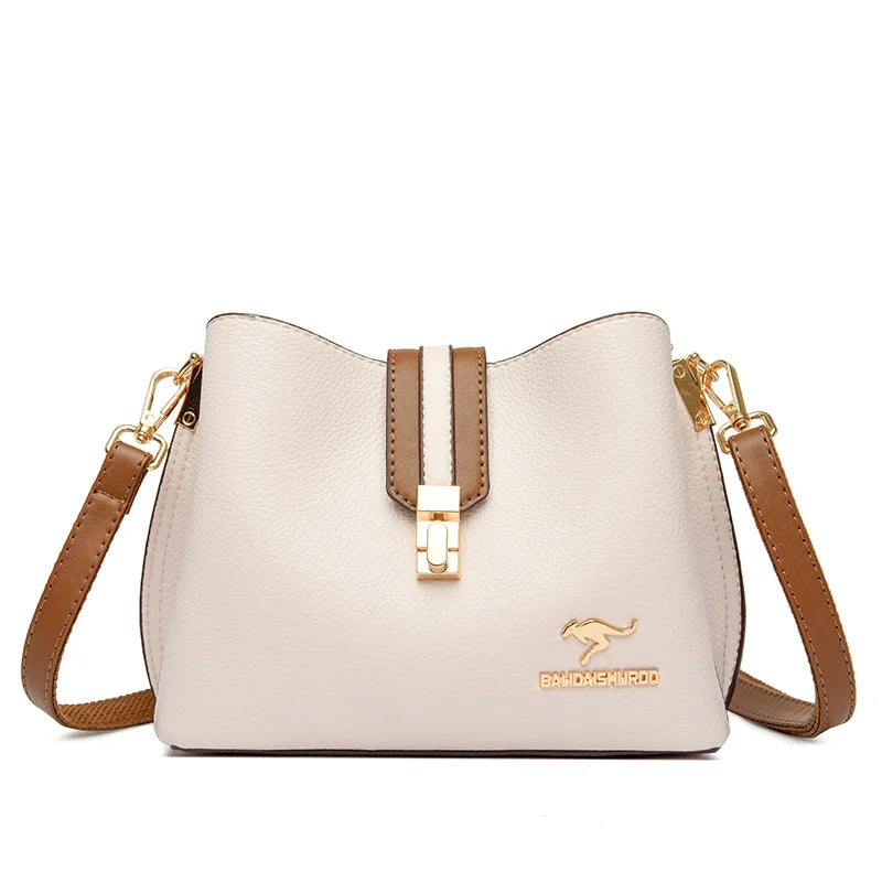 Sac seau en cuir souple pour femmes