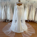 Robe de mariée sirène en dentelle avec cape pour femmes