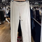 Pantalon de survêtement taille haute à ourlet brut pour femmes