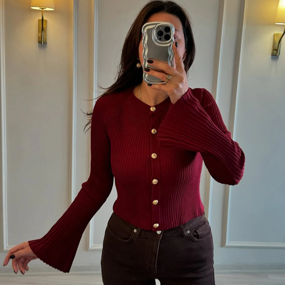 Cardigan à simple boutonnage pour femmes