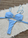 Maillot de bain deux pièces avec string pour femmes