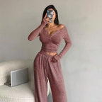Pyjama moulant à manches longues pour femmes