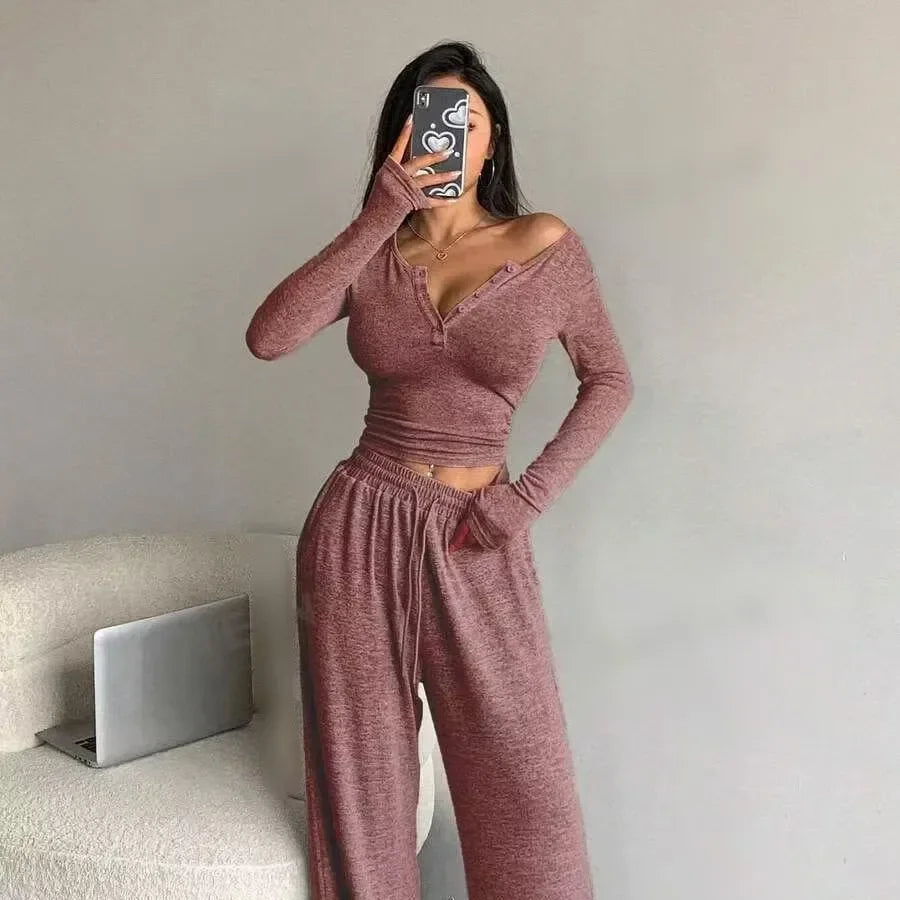Pyjama moulant à manches longues pour femmes