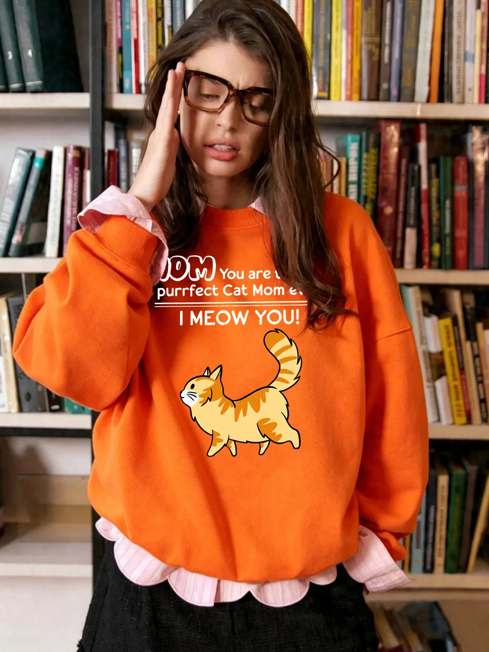 Sweat-shirts avec imprimés « Funny Cat Mom I Meow You », pour femmes
