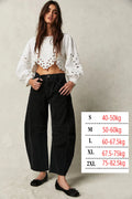 Pantalon en jean délavé taille mi-basse pour femmes