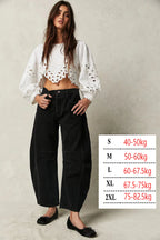 Pantalon en jean délavé taille mi-basse pour femmes
