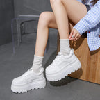 Baskets compensées blanches pour femmes