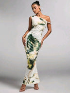Robe longue décontractée à imprimé floral, sans manches pour femmes