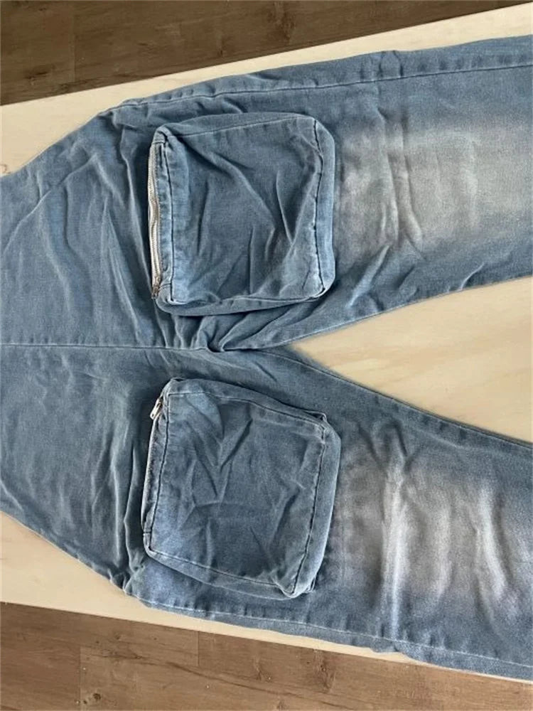 Combinaison en jean délavé vintage pour femmes
