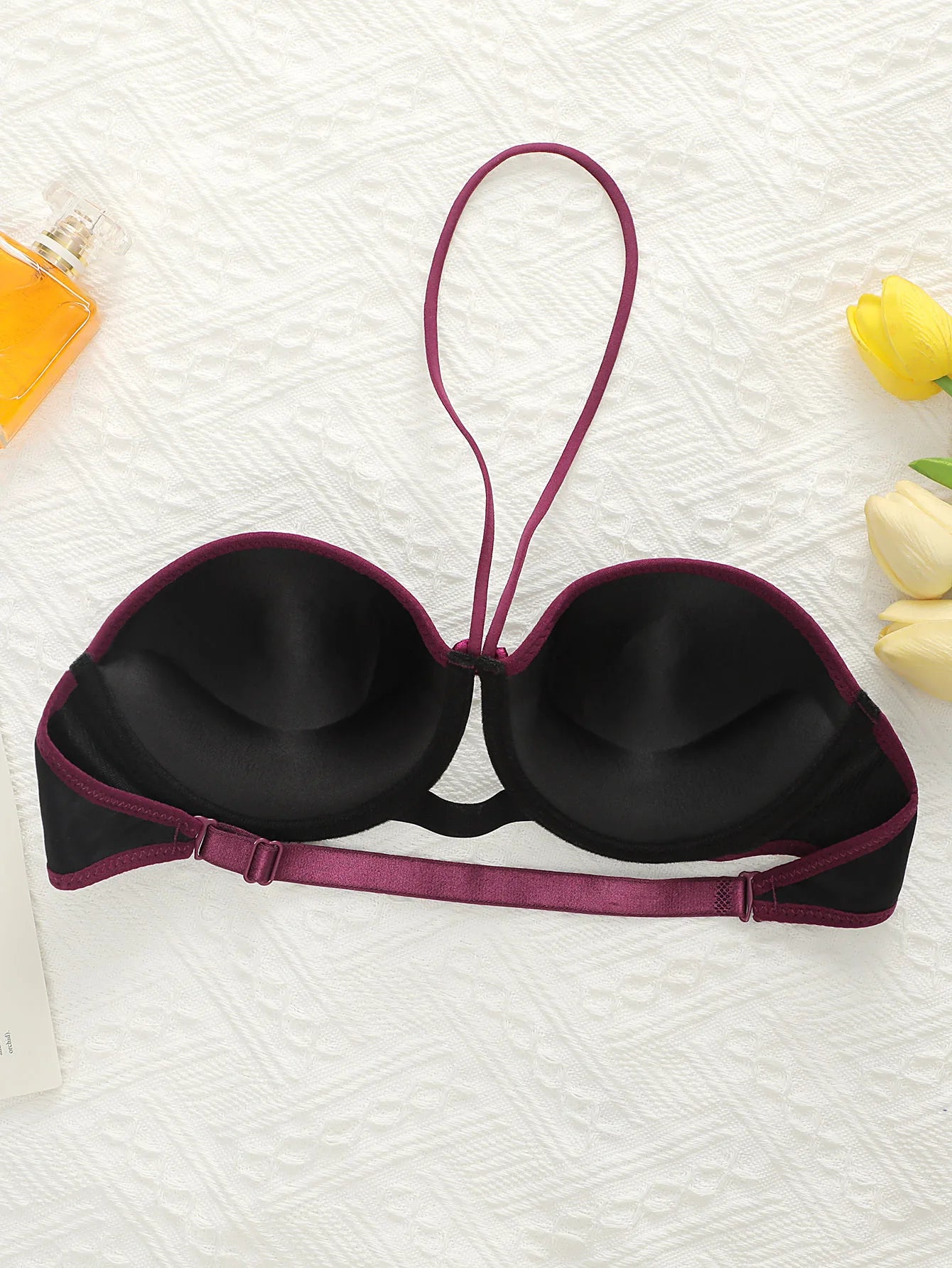 Soutien-gorge sexy papillon brodé suspendu au cou pour femmes