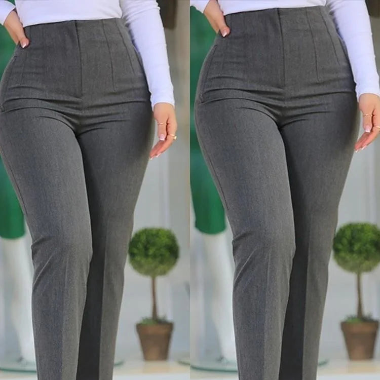 Pantalon plissé à fermeture éclair pour femmes