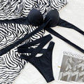 Maillot de bain brésilien deux pièces soutien-gorge push up, et string pour femmes