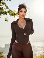 Body col en V moulant pour femmes