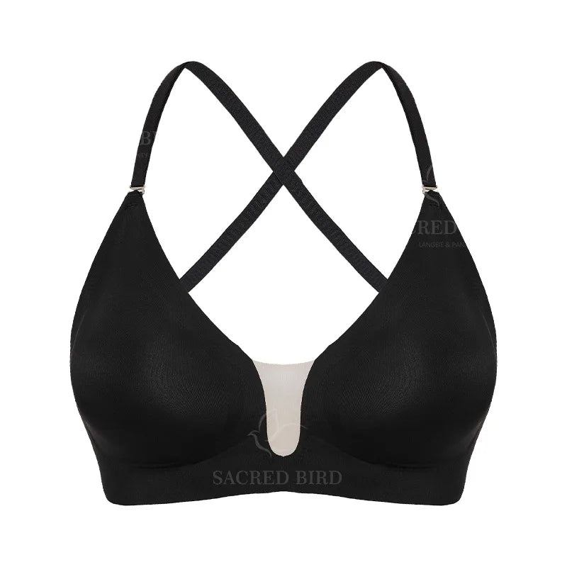 Soutien-gorge légers et sans couture en maille à col en U pour femmes