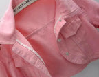 Veste en jean rose à manches courtes pour femmes